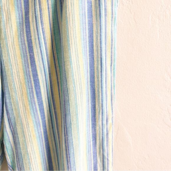Norm Thompson Linen Blend Wide Leg Striped Cropped Pants Size 14 - Picture 8 of 11